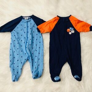 Gerber 2 Pack Zip Up Footie Onesies‎ Sleepers Boys Pajamas Infant Newborn